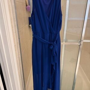 Elegant Blue Sleeveless Dress